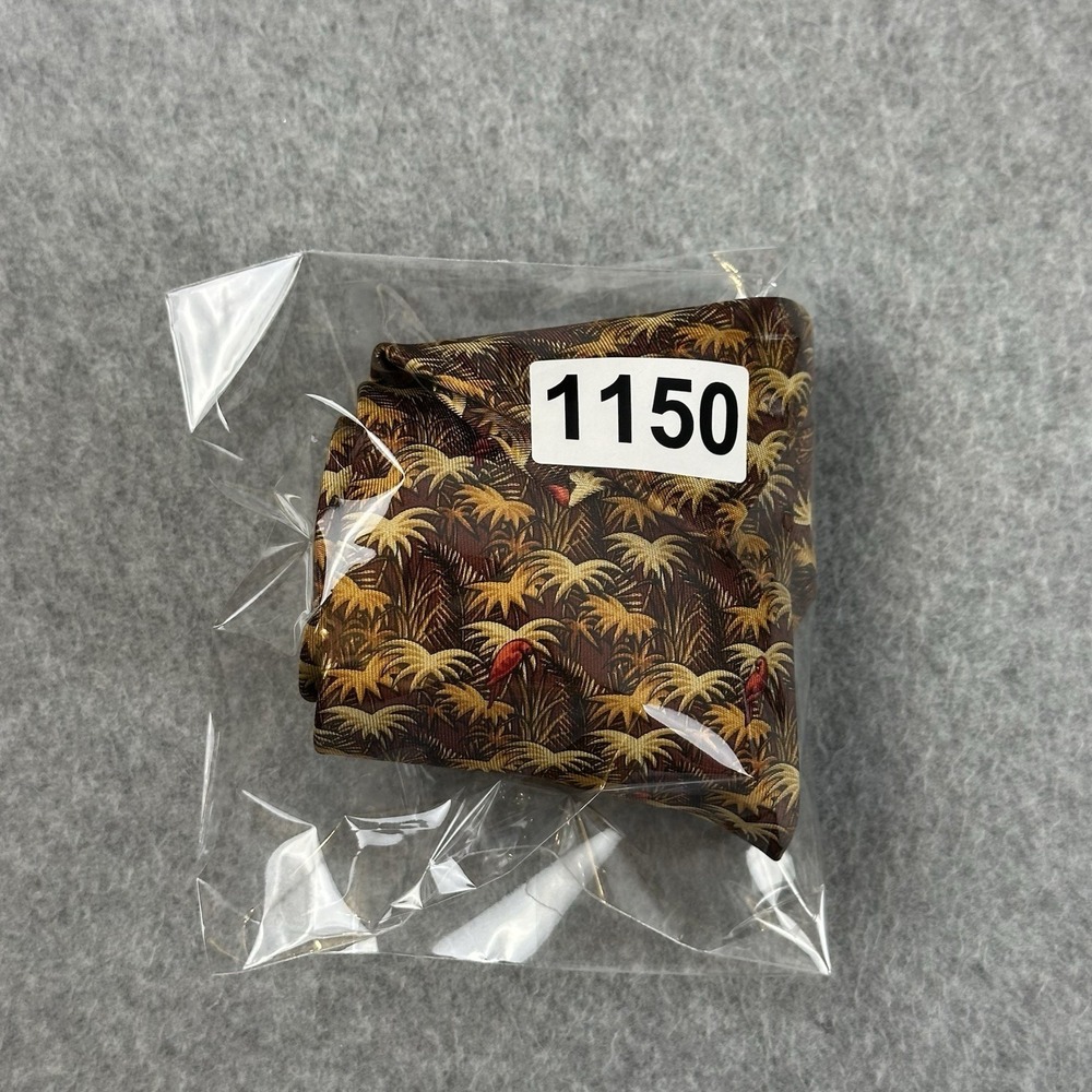 Salvatore Ferragamo Vintage Silk Tie Tropical Birds Print Made Italy 58x3.75 VTG - Picture 6 of 6